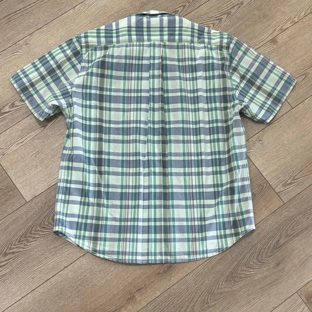 Tommy Bahama green & blue plaid shirt. Cotton/linen. Men L. Excellent condition. - Picture 5 of 9